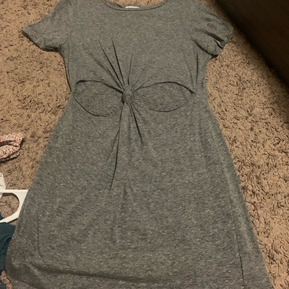 Grey dress with cut outs
